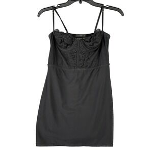 Urban Outfitters Dress Womens Small Black‎ Lace Bust Corset Mesh Mini Bodycon